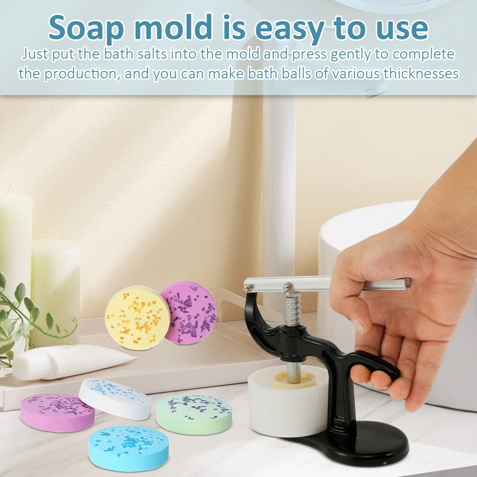Bath Bomb Press Mold Set Bath Bomb Mold Press Kit DIY Machine Maker for Making Spa Fizzy Bombs Supplies