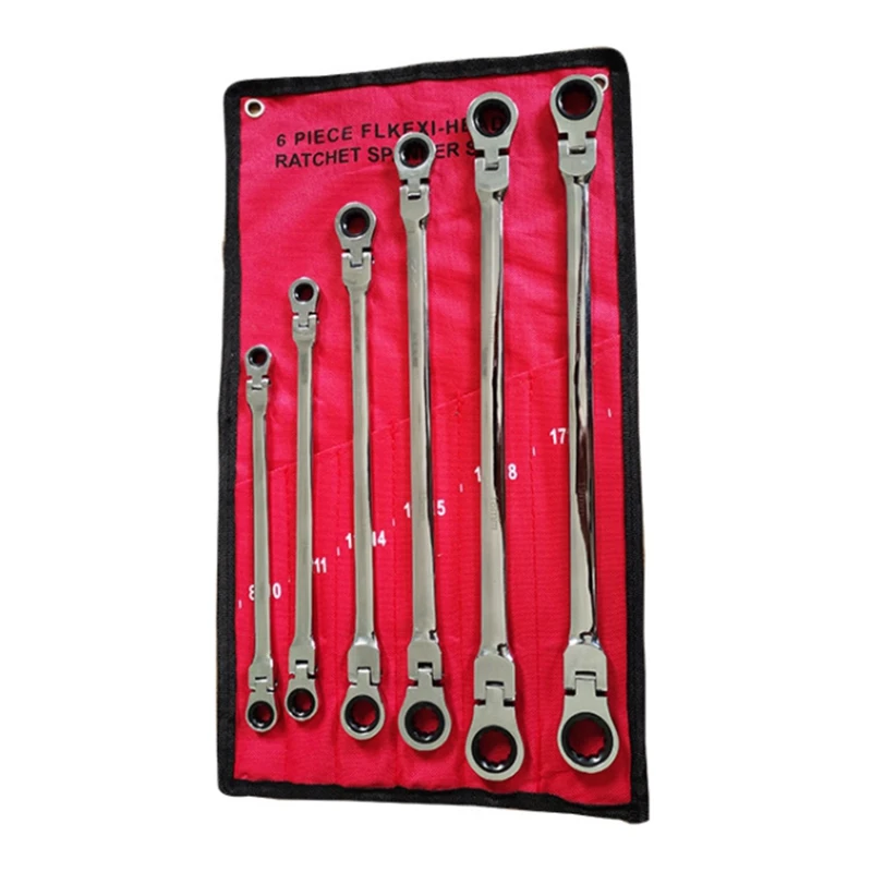 

New Flexi-Head Ratchet Spanner Set-Extra Aviation Wrench Long 72 Tooth