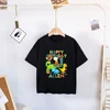 Personalized Custom Name Kids Birthday Number 2-9 Cartoon Dinosaur T Shirt Children Happy Birthday Fashion Boys Girls Tees Gifts 5