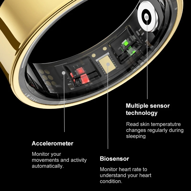 Anello Intelligente per Donne e Uomini, Smart Ring con Bluetooth 5.1,Cardiofrequenzimetro,HRV,Saturazione di Ossigeno nel Sangue,Temperatura Corporea,Sonno,Compatibile con IOS e Android,Black-#13 Anello Intelligente per Donne e Uomini, Smart Ring con Bluetooth 5.1,Cardiofrequenzimetro,HRV,Saturazione di Ossigeno nel Sangue,Temperatura Corporea,Sonno,Compatibile con IOS e Android,Black-#13