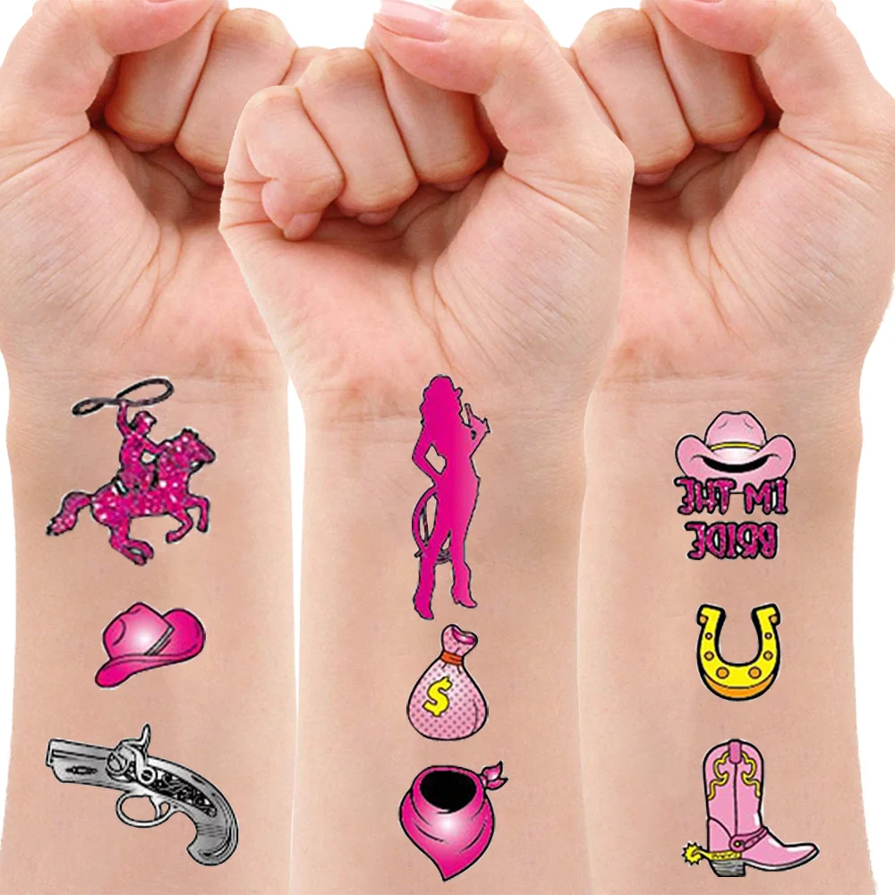 

10 Sheets Last Disco Cowgirl Bachelorette Party Decorations Tattoos Rodeo Birthday Bride to Be Party Bridal Shower Supplies