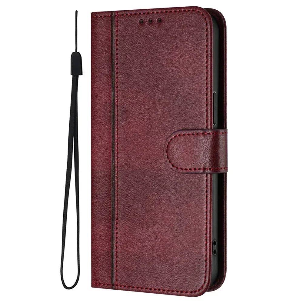 Premium Retro Leather Flip Phone Wallet Case - Durable Protective Cover