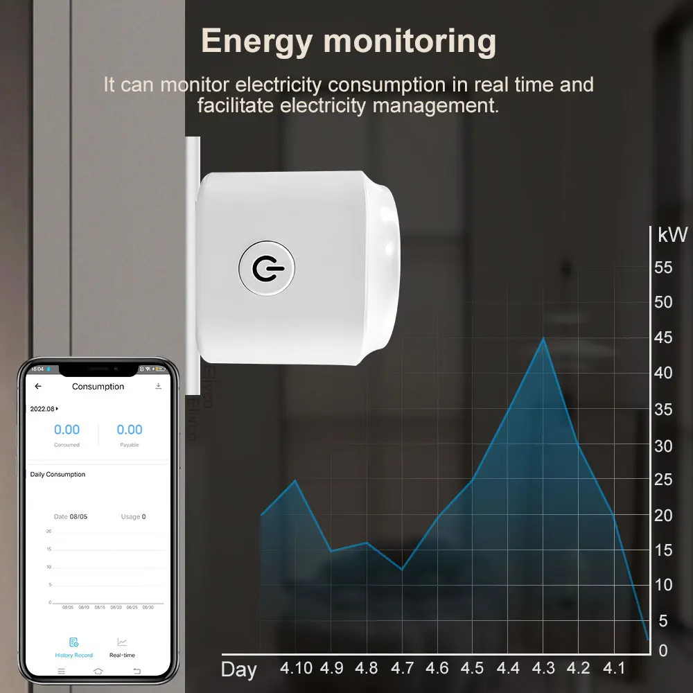 eWelink Zigbee Smart Plug With Timing Countdown Power Monitor Support Home Assis