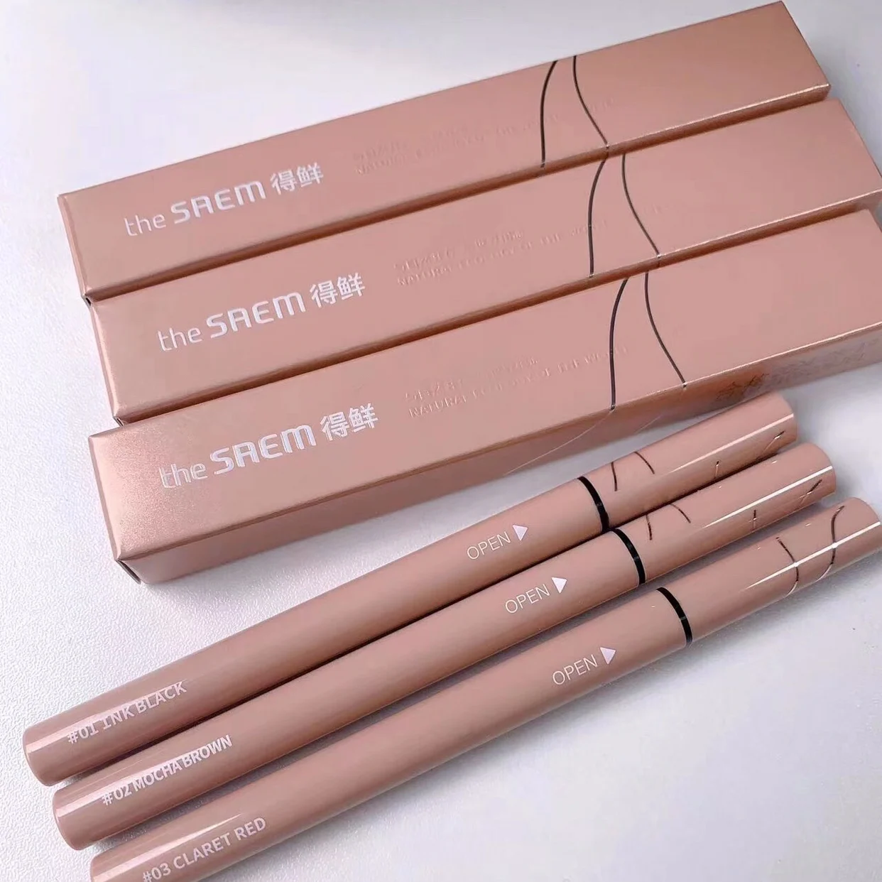 The Saem Eyeliner Pencil Liquid Eye Liner Waterproof Long Lasting Makeup Cosmetics Tools Easy to Wear Korean Cosmeitcs