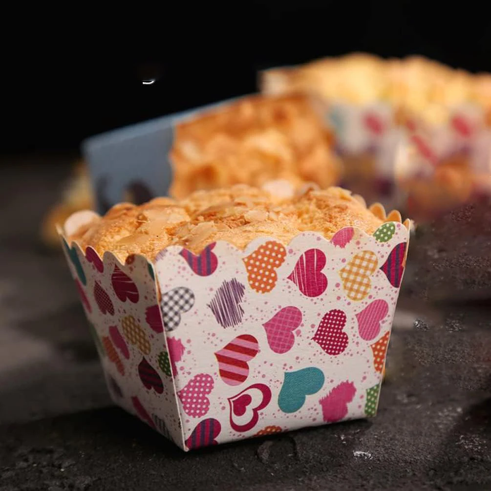 50pcs Cupcake Baking Cups Square Cupcake Liners Disposable