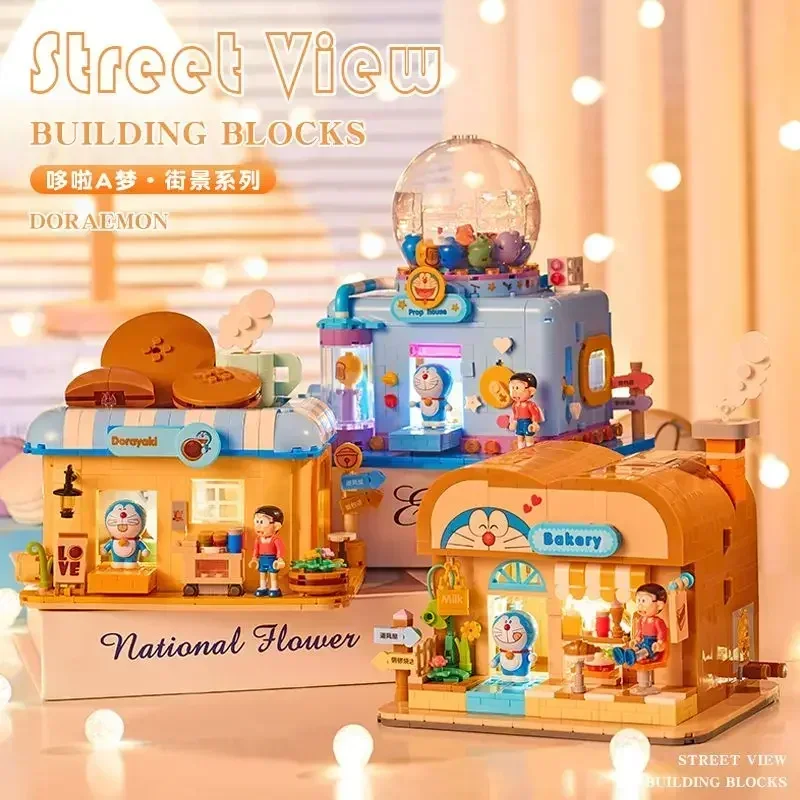 

New Doraemon Building Block Nobi Nobita's Home Splicing Model Fashion Toys House Style Assembly Model New Year's Day Kids Gifts