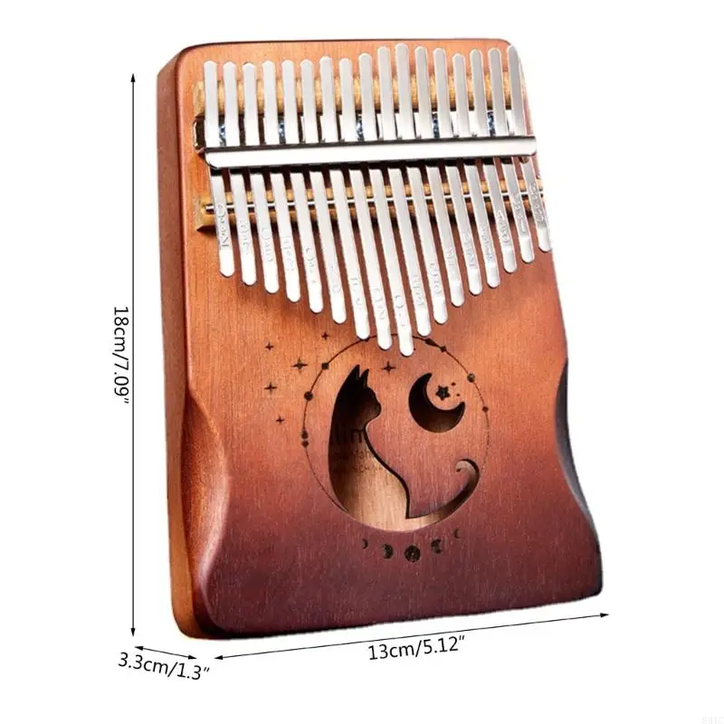 831C 17 Keys Thumb Piano with Tuning Mallet, Kalimba Musical Instrument Finger Piano