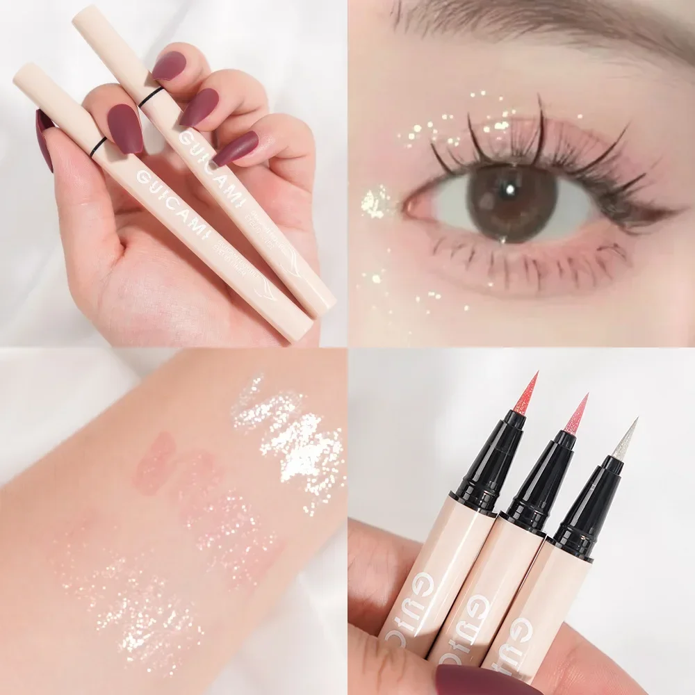 Shimmer Highlighter Pencil Smooth long lasting Waterproof Diamond Champagne Gold Pink Brighten eyeshadow pen eyeshadow pencil