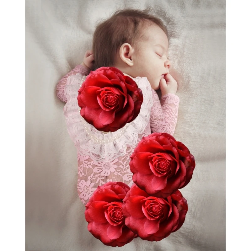 

Newborn Costume for Photography Backless Lace Romper 0-3M Baby Photo Clothes