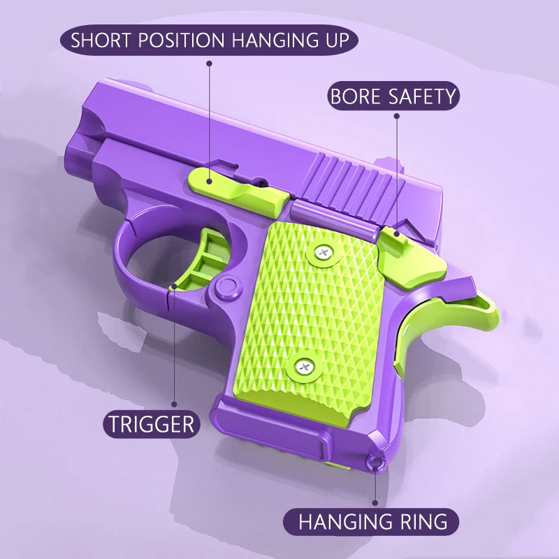 Decompression Props Toy Gun Mini M1911 style Assemble Detachable Non-launch Gun Toy for Children's Stress Relief Gift