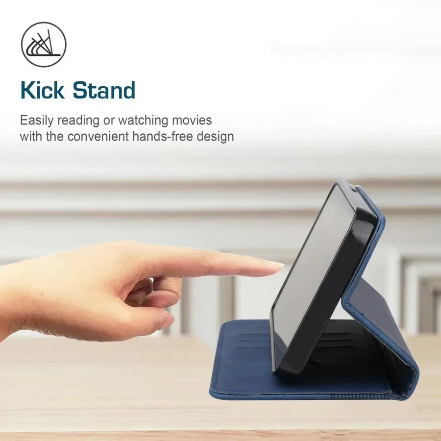 Magnetic Leather Wallet Case with NFC Compatibility