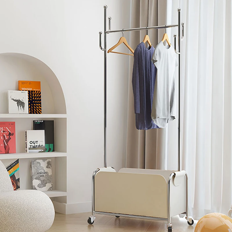 

Современная вешалка для одежды на колесиках, портативная дизайнерская металлическая вешалка для одежды в гостиную, вешалка для хранения од...