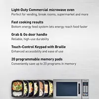 1054F 1000 Watt Commercial Microwave Oven With 10 Programmable Memory, Stainless 2