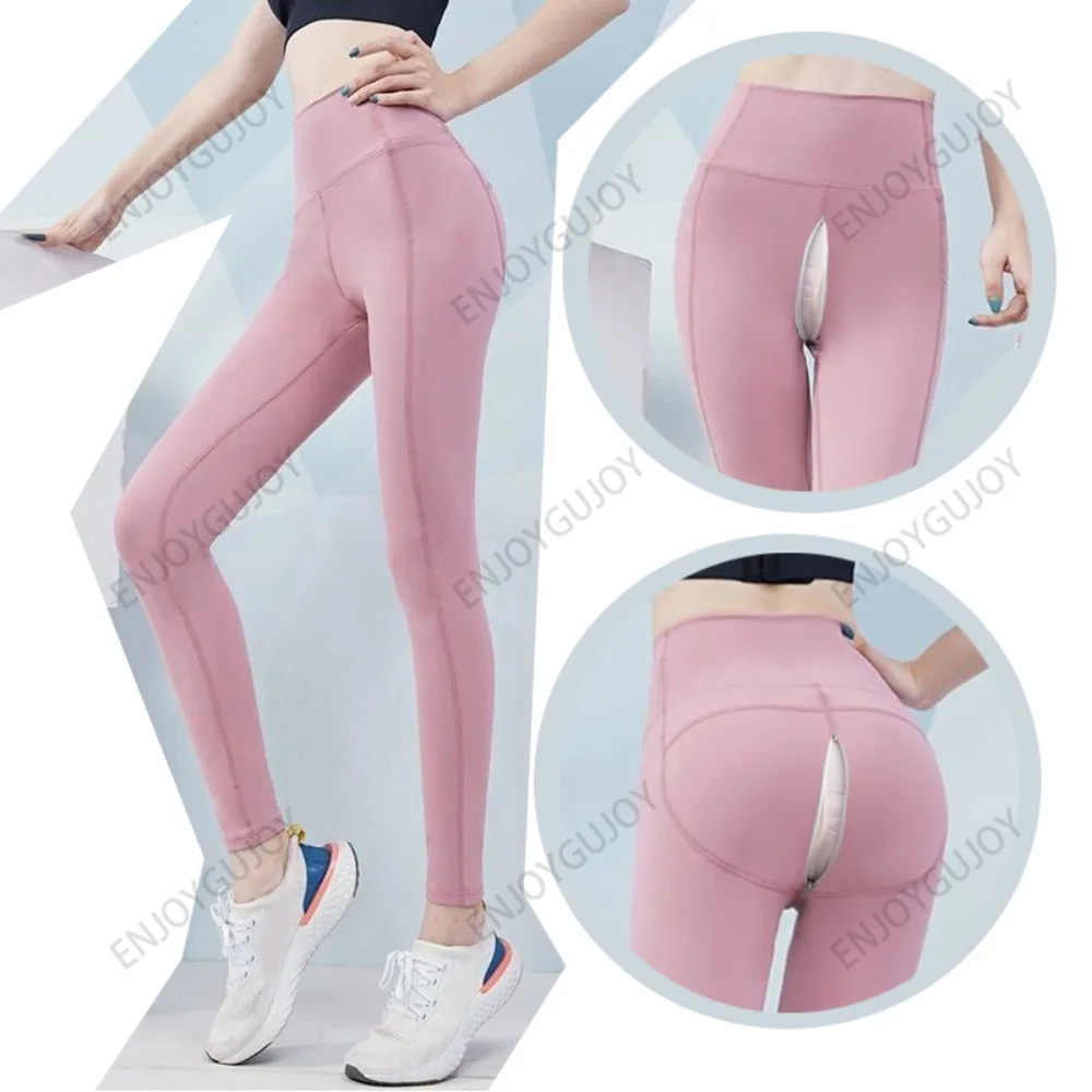 Fitness Pants Female Invisible Crotch Outdoor Sex Breathable Sports Pants Elasticity Sexy Peach Butt Lift Yoga Pants