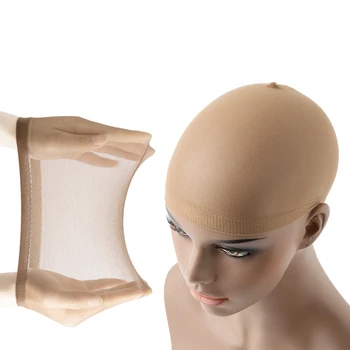 Stretchy Mesh Wig Caps 2 10 12 20Pcs/Pack Light Brown Colo Wig Caps Hair Nets Weave Hairnets for Cosplay, Daily Use