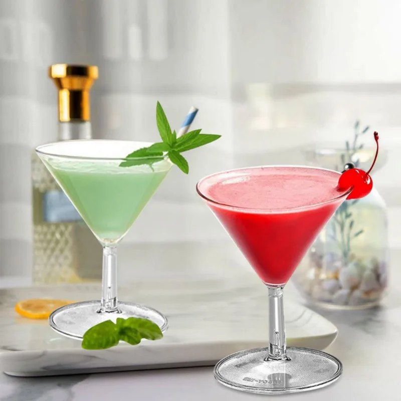 Plastic Disposable Cup 60ml Martini Glasses Ice Cream Cup Home Christmas Party Cocktail Wine Champagne Standing Cups 12pcs/set