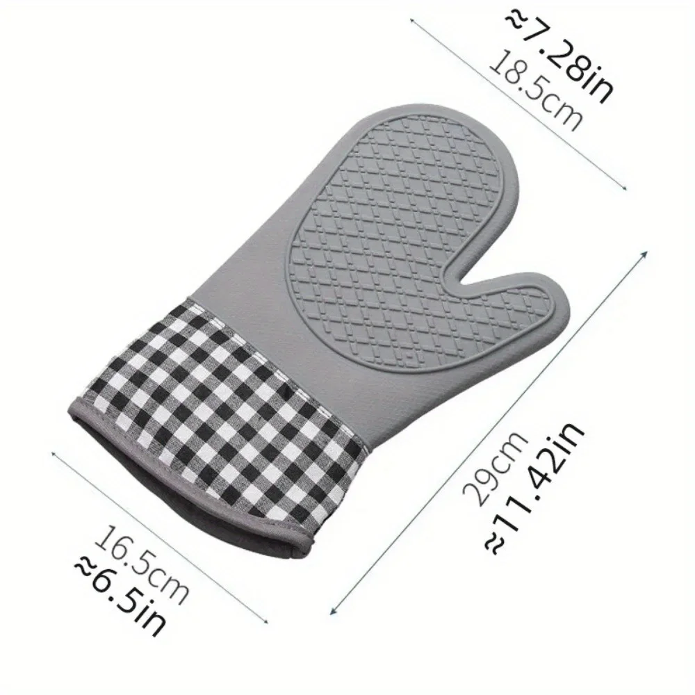 1pcs Oven Gloves Silicone Gloves High Temperature Resistant Anti-burn Family Gatherings Festivals Anniversaries silicone oven mitts kitchen gloves silicone oven gloves