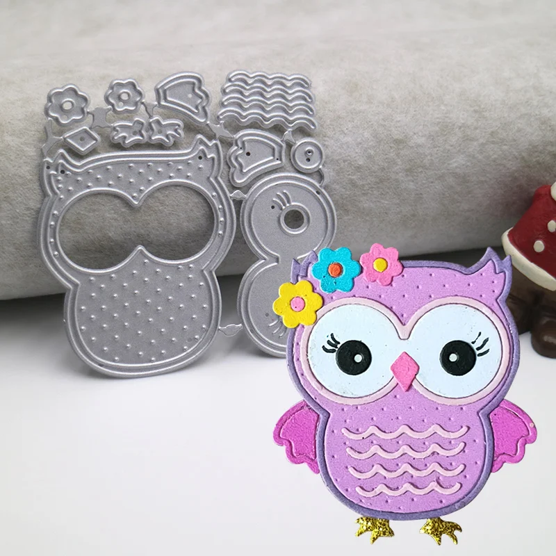Owl Cutting Dies Cartoon Animal Frame Metal Diy Educational Blade Punch