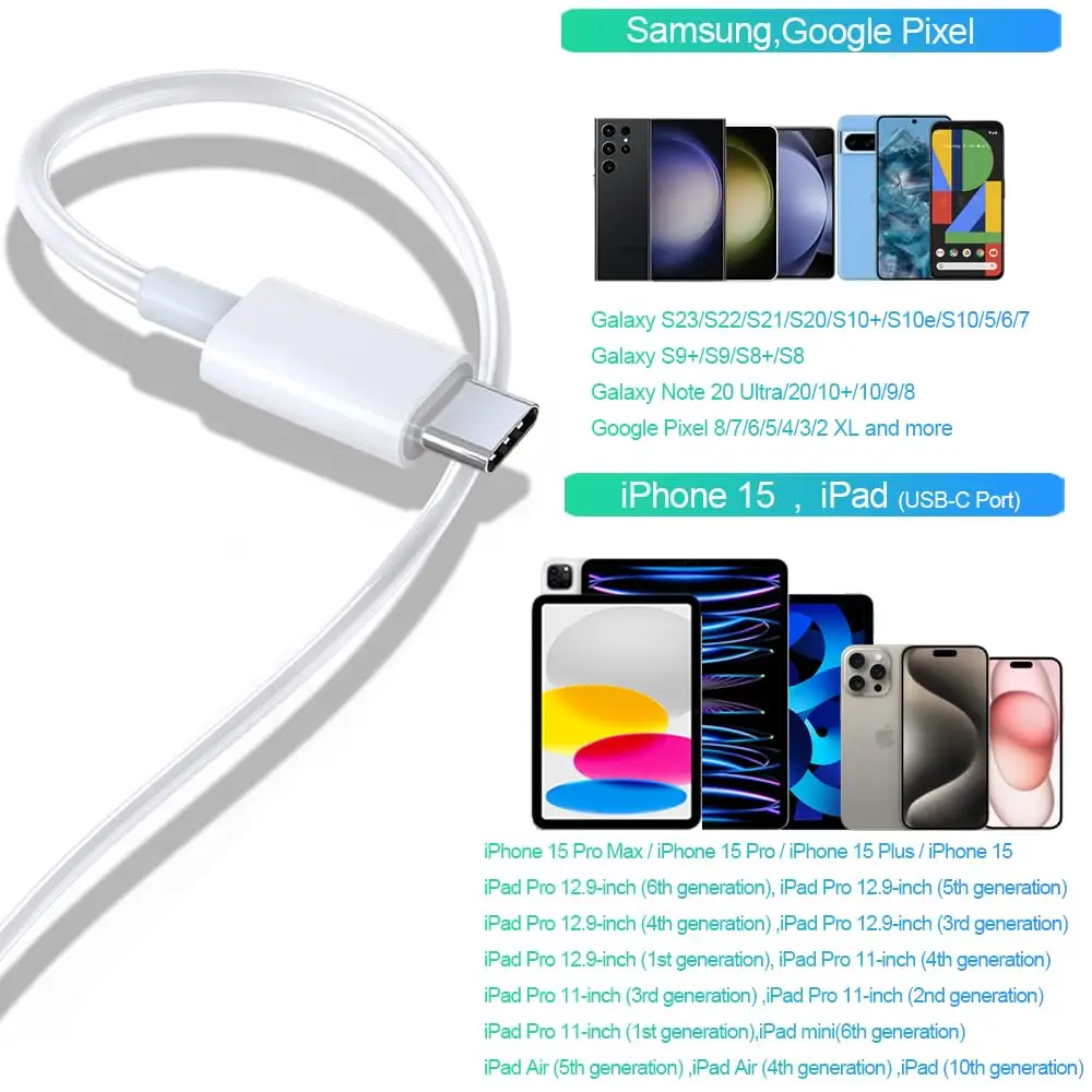 Micro Usb Google Pixel Charging Cable 3ft USB-C Cable For Google