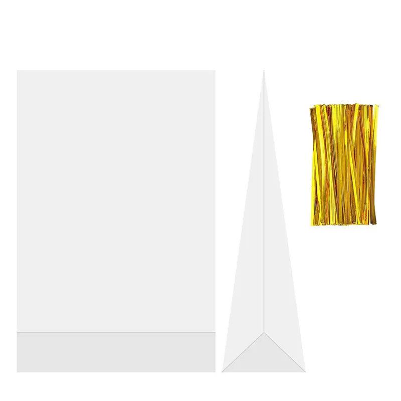 25/50pcs Flat Bottom Gusset Treat Bags Clear Cellophane Gift Bags Party Favor Small Gift