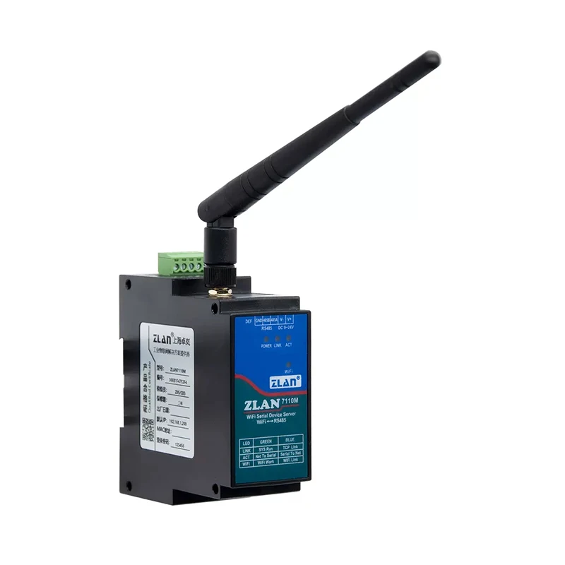 

Din-рейка с последовательным портом RS485 к Wi-Fi преобразователю устройства IOT сервер ZLAN7110M поддержка Modbus MQTT JSON