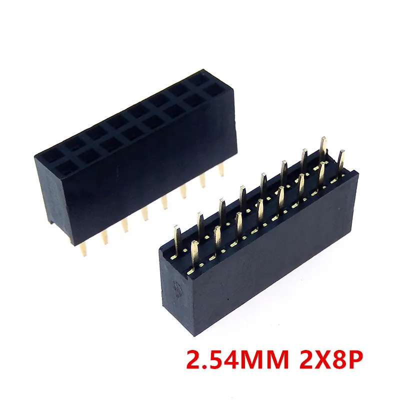 

10PCS/Lot Female 2X8Pin Header Strip 16Pin Pitch 2.54 mm Double Row Female Pin Header 2x8 2*8 PCB Connector