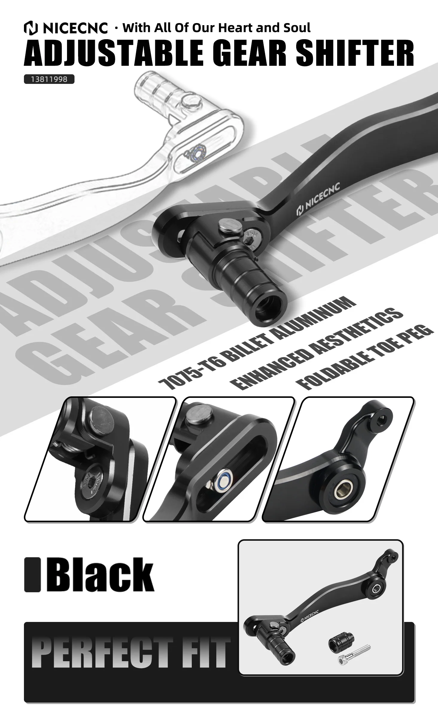 Für KTM 790 890 Adventure /R 2021-2025 NICECNC Einstellbares Hinteres Bremspedal Schalthebel Fußrasten Für Husqvarna 901 – Detail 23