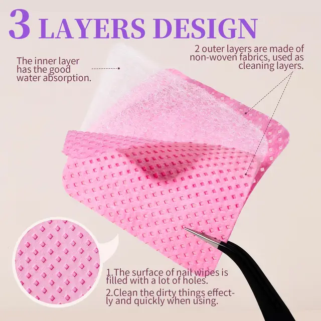 YIKOOLIN 200 pièces lingettes à ongles non pelucheuses lingettes à colle pour cils lingettes d'élimination du vernis à ongles pour produit professionnel d'extension de cils 2 YIKOOLIN 200 pièces lingettes à ongles non pelucheuses lingettes à colle pour cils lingettes d'élimination du vernis à ongles pour produit professionnel d'extension de cils 2