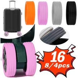 4-16Pcs Rolling Luggage Wheel Protecter Silicone Travel Suitcase Trolley Caster Shoes Reduce Noise Silence Cover Bag Accessories