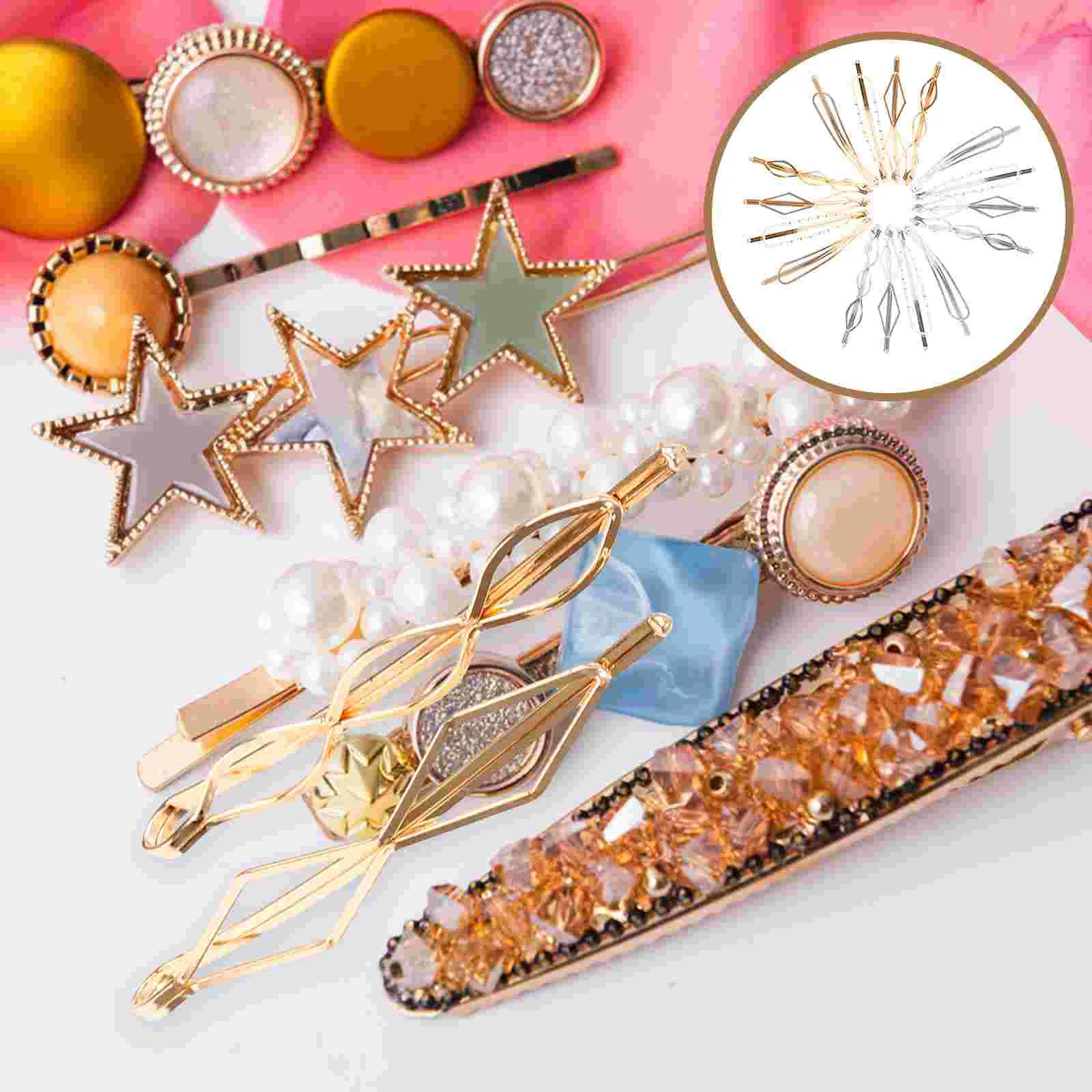 

16 Pcs Simple Metal Hair Clip Fashion Hairpins Girls Accessories Minimalist Clips Headgear Bride Alloy Bobby for