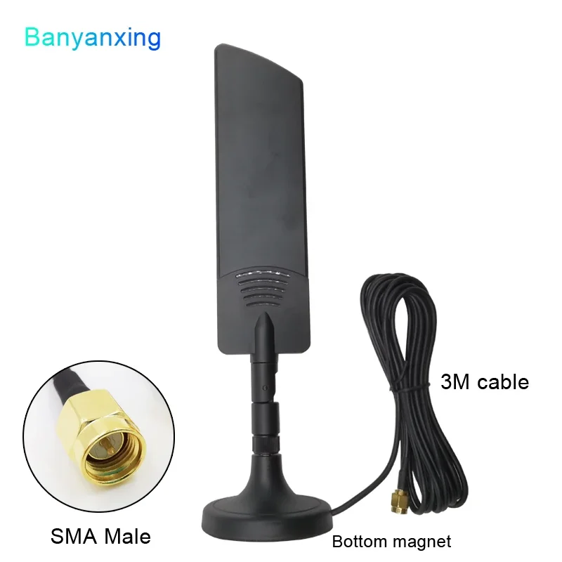 

Enhance Signal 600~6000Mhz 5G 4G LTE 3G GSM Aerial 42dbi Omni WiFi Router Antenna With TS9 SMA male And Magnetic Base