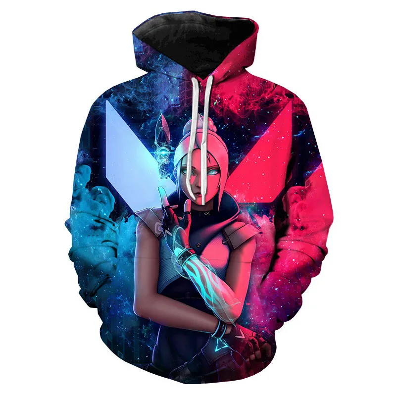 thumbnail image 1 of Sudadera con capucha con estampado 3D de Valorant para hombre y mujer, informal, de talla grande, para hombre y mujer, 1 of 4
