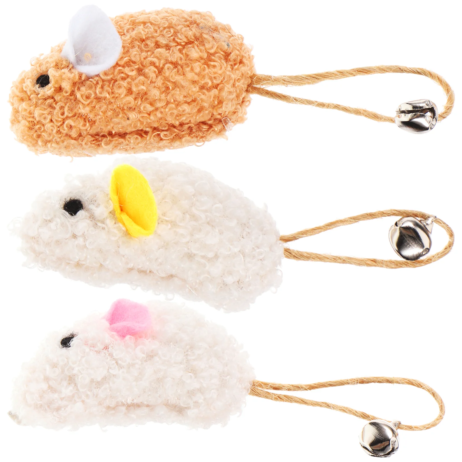 

3pcs Plush Mice Shaped Toy Interactive Stuffed Cat Toy Cartoon Fabric Mice Cat Toys