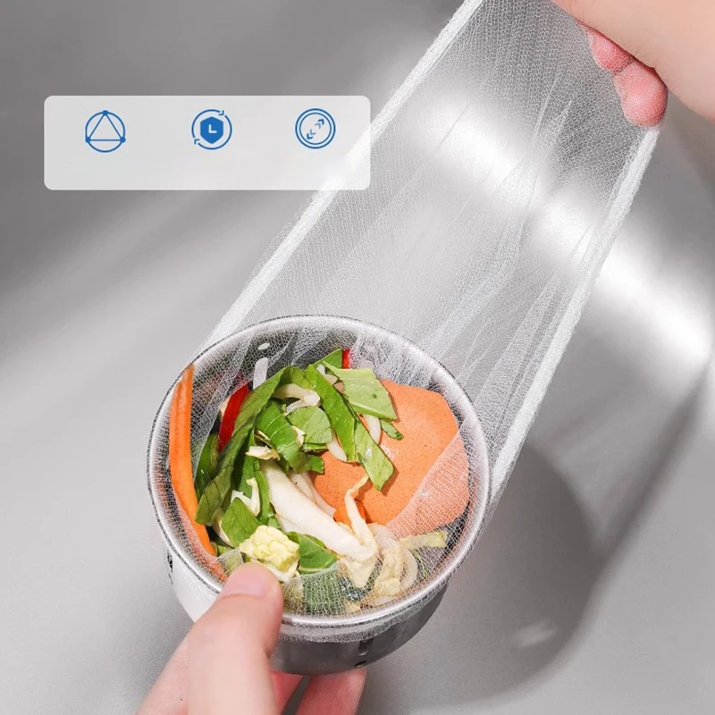 100 Pezzi/Confezione Filtro Monouso per Lavello, Rete per Scarico Cucina, Sacchetto Filtro Rifiuti, Filtro per Lavello, Rete Anti-intasamento per Scarico Bagno