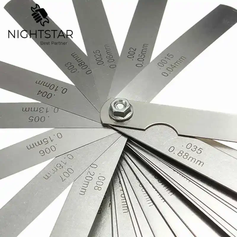 32 블레이드 미터법 두께 게이지 세트 태핏 밸브 필러 게이지 게이지, 황동 측정 범위 0.04mm - 0.88mm 미터법