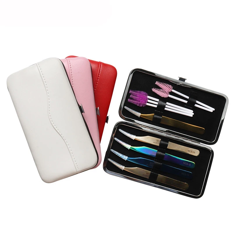 1pcs 속눈썹 연장 핀셋 보관 가방 가죽 여행 휴대용 주최자 케이스 속눈썹 연장 용품 메이크업 도구