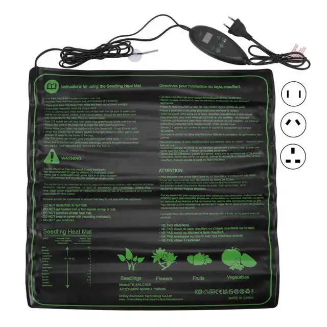 50X50 Cm -Es Palánta Fűtő Szőnyeg 6 Sebességfokozat Hőmérséklete Állítható Vízálló Növényi Csírázás Kiindulási Pad A Virág Fűhöz - Image 2