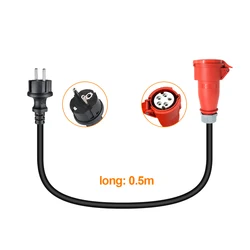 Premium 16A 3 - Phase 11kW EV Charger Power Adapter with CEE Red to Schuko Connection and Cable (0.5m)