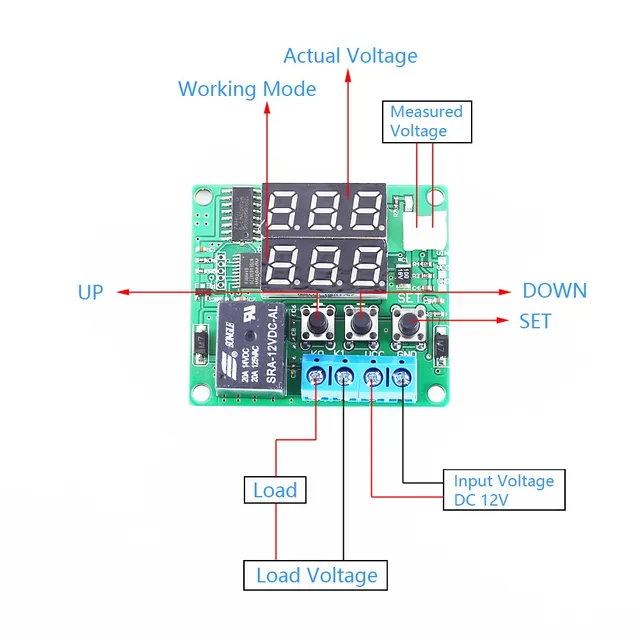 6V-60V Low Voltage Battery Protector With LCD Screen - 30A Disconnect Switch For Solar, Lithium Batteries