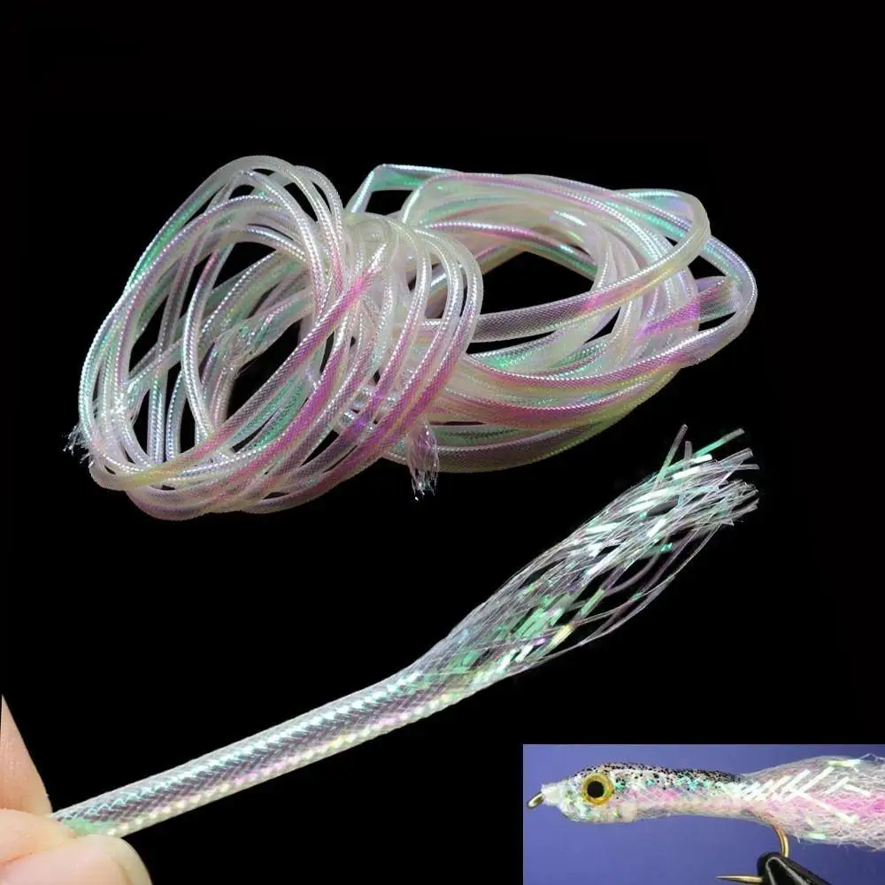 Fly Tying Midge Ribbing Nymph Streamer Materiale Del Corpo Uv Pearl Flasher String Minnow Multicolor Tinsel Mylar Mesh Tube Braid Tube