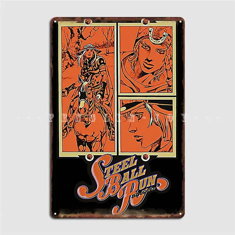 Vintage Steel Ball Run Poster Targa In Metallo Cinema Garage Club Bar Design Wall Decor Tin Sign Poster