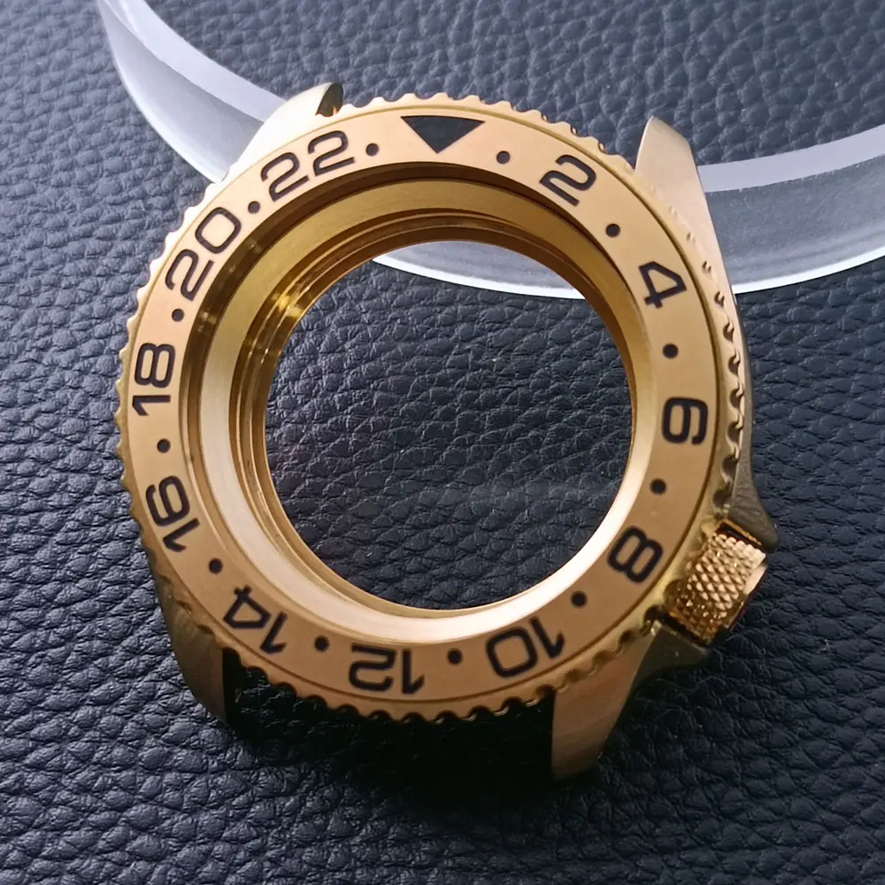 42mm Gold/Rose Gold Steel Watch Case with Sapphire Glass and 22mm Strap