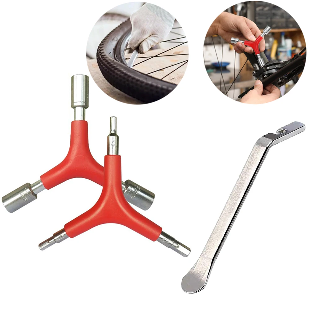 wrench set Y-Shaped 3 Way Wrench Set 4/5/6mm Bicycle Tire Pry Bar Y-Type Inner Spanner Chrome Plating Portable Bike Torque Spanner 8/9/10mm