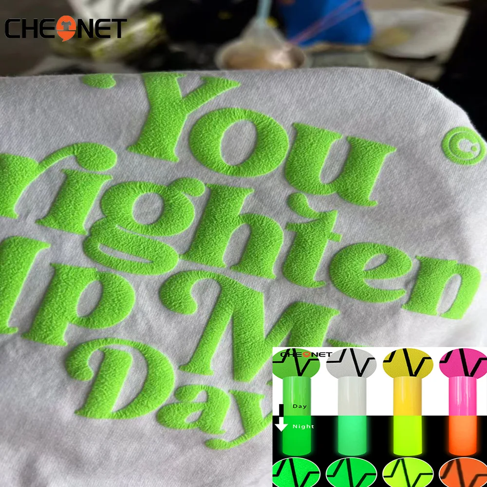 HTV VINYL DIY Cricut Joy Luminous Glitter PUFF laser holographic Glow in  Dark heat Machine cricut custom T Shirt DIY Iron HTV