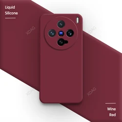 Enhanced Liquid Silicone Phone Case with Square Lens Protection and Classic Straight Edge Design for VIVO X200 (Wine Red)