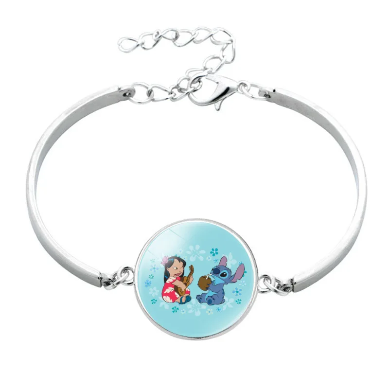 thumbnail image 1 of Disney-pulsera de dibujos animados de Lilo & Stitch, figura de Anime, cúpula de Stitch, pulsera de aleación de cristal, modelo, accesorios, juguete para niños, regalo, 1 of 5