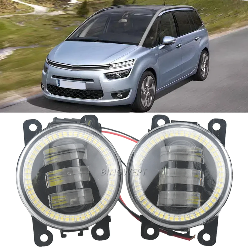 Fendinebbia Per Citroen C4 Picasso - C4 Grand Picasso 06-17 Per Peugeot 301 13-17 Angel Eye Daytime Running Lamp