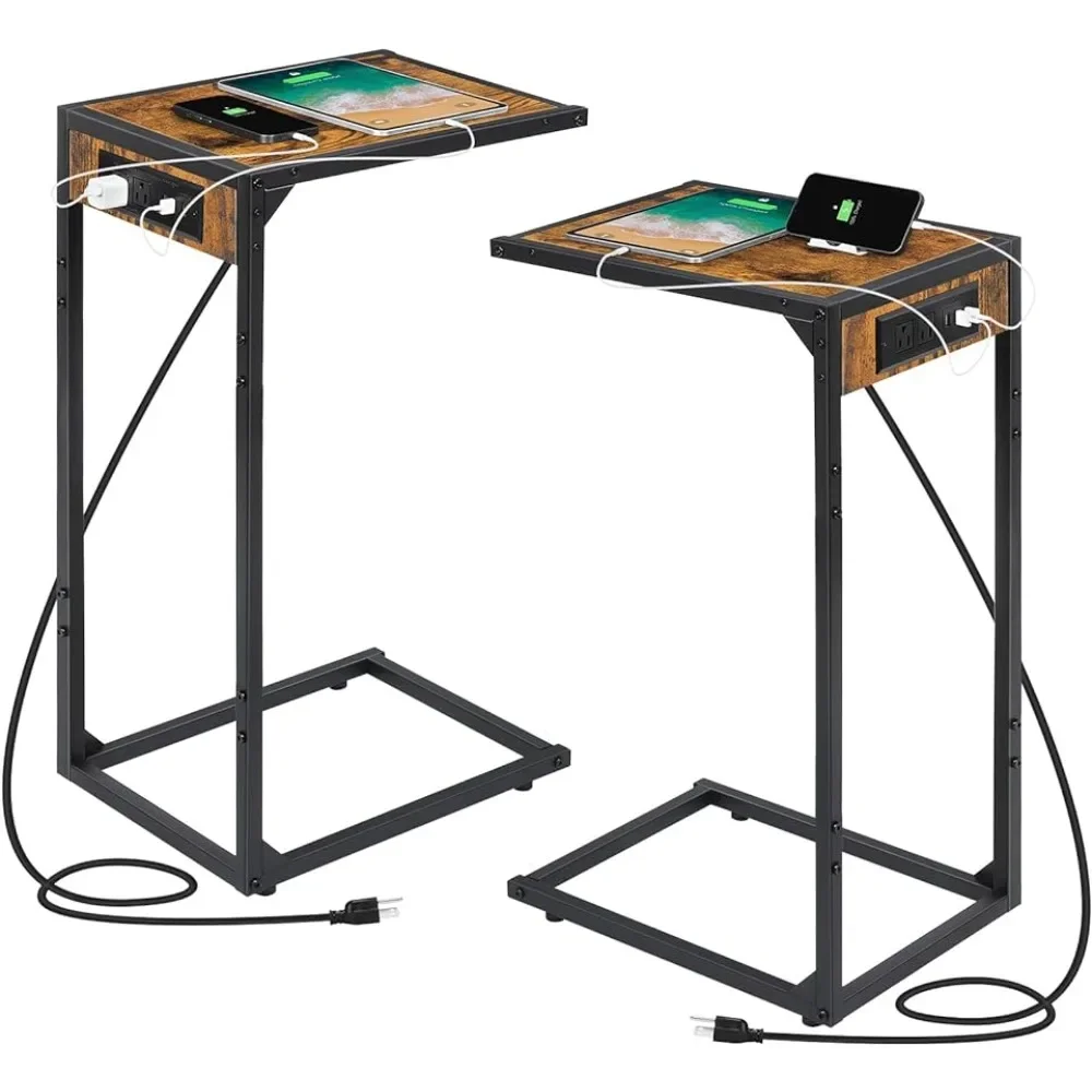 

LISM набор из 2 концевых столов C-образной формы, боковой столик для закусок со столом, столы C для дивана, для гостиной, спальни