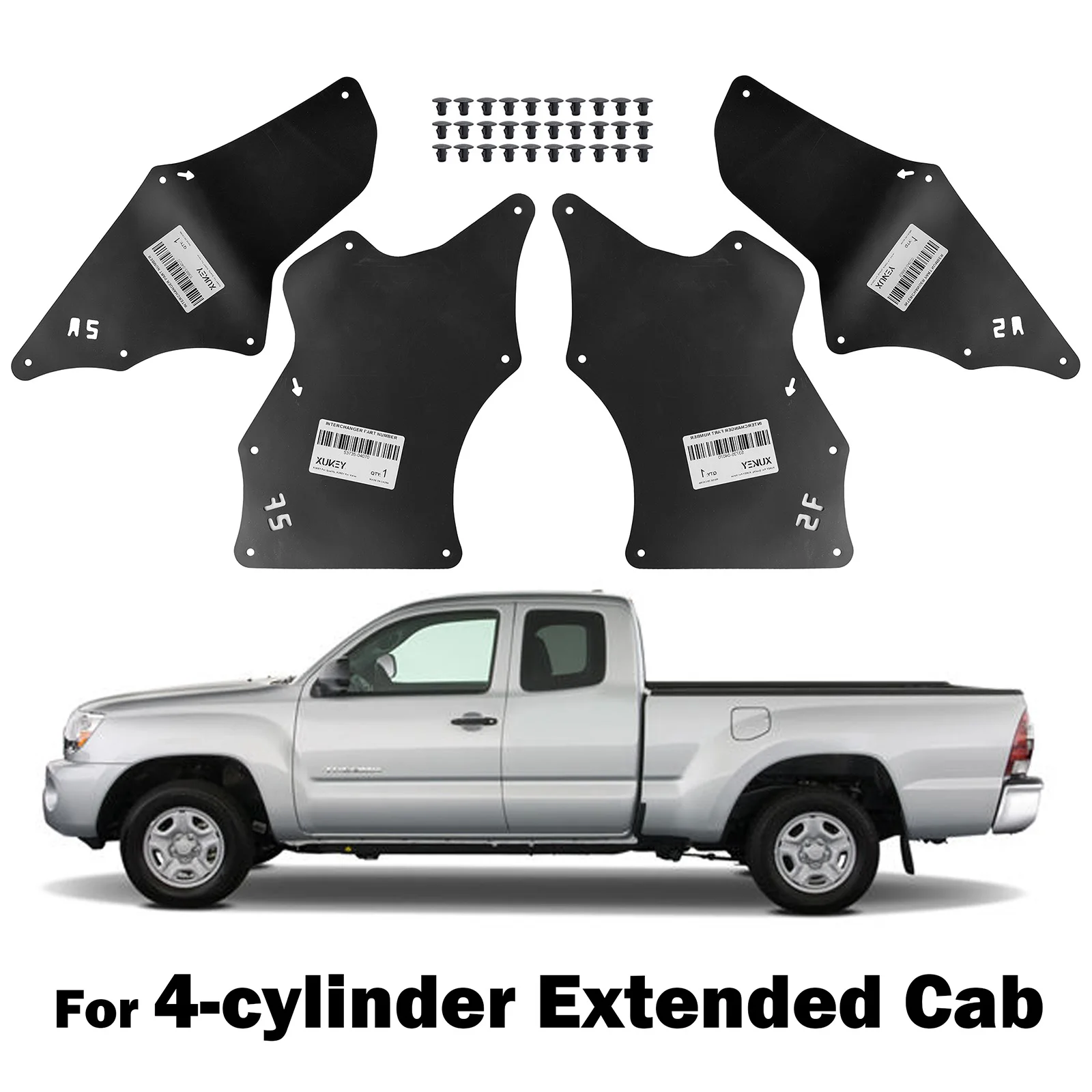 

4 шт. для Toyota Tacoma 2005-2015 53883 л, 4-цилиндровый Передний брызговик, подкладка для крыла, передний передник 04020-53735 04070-