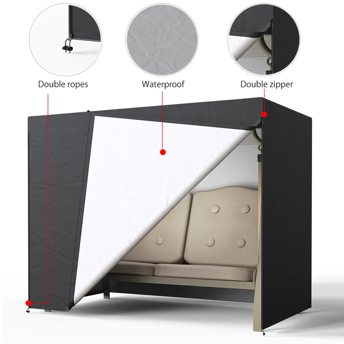 Swing Hammock Cover Garden Swing Seat Cover Waterproof 210D Oxford Cloth Furniture Protective for Outdoor Garden Patio Yar